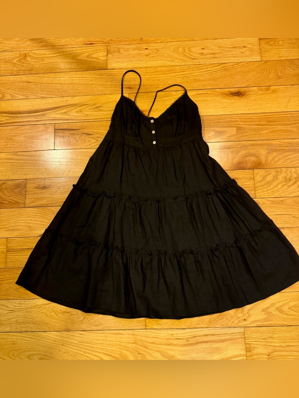 Love Tree Black Ribbed Elastic-Waist Skirt